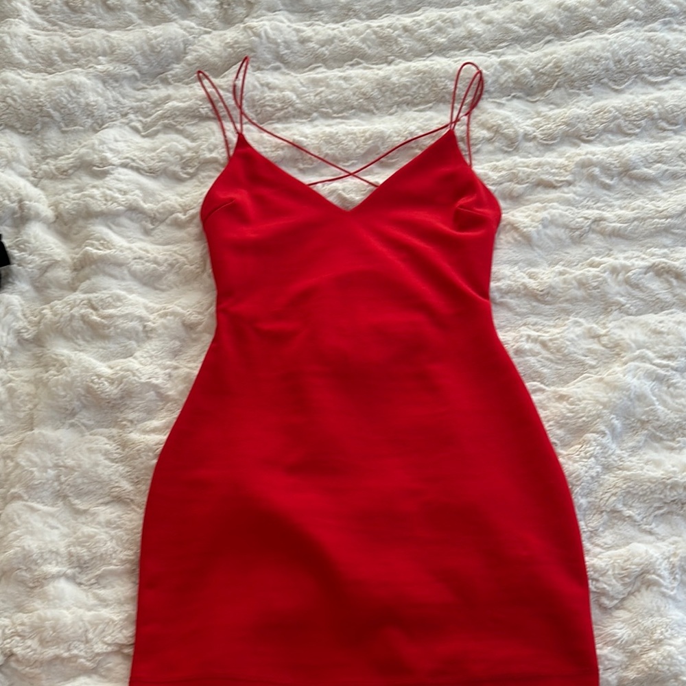 Elegant Red Spaghetti Strap Dress